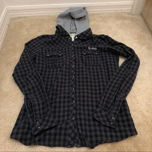Billabong Button Up Flannel w/detachable hood